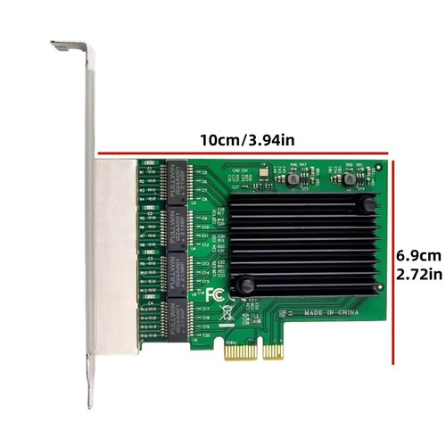 4 Ports Gigabit Ethernet PCI-E X1 Network Adapter Card VLAN Server NIC RTL8111F - Afbeelding 7 van 10