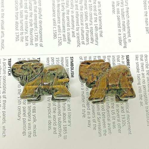 Tigerauge Elefant handgeschnitzt Ornament Heilung Chakra Reiki + Karte + Geschenktüte - Bild 7 von 7