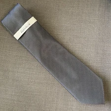 Perry Ellis Men's Neck Tie Geometric Ambros Micro Classic Black Grey MSRP $55