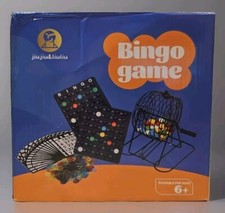 JUNWRROW Deluxe Bingo Game Set with 6 Inch Cage, Master Board, 75 Colored Balls