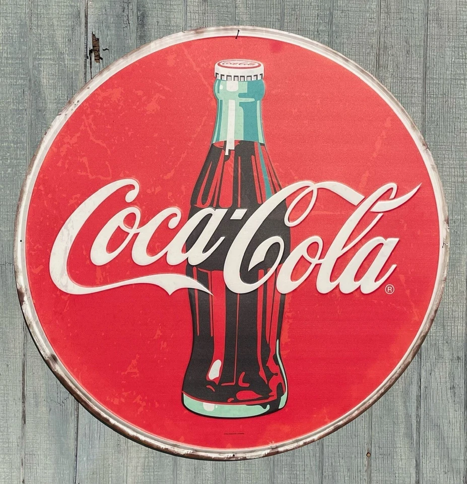 LARGE 36IN Classic Coke Glass Bottle Coca-Cola Antique Style METAL Hanging Sign - Image 2 of 4