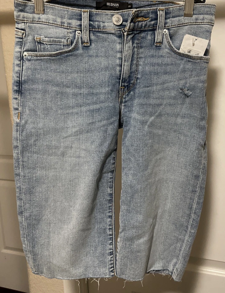 Nuevo pantalón corto Bermudas Hudson para mujer Dawn Amelia hasta la rodilla tiro medio talla 25 40