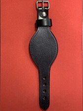Military Rank Wrist Strap Made With Real Leather For  Rank Badges Black