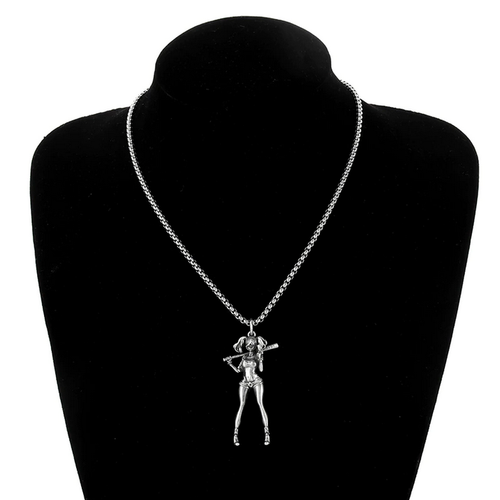 Sexy Collar Colgante Harley Quinn Joyería Vintage Color Plata DC Batman - Imagen 4 de 9