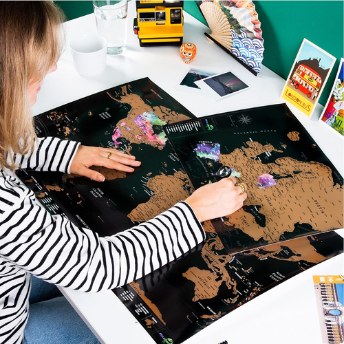 Scratch Off World Map + BONUS Map of Europe | Detailed World Map Poster - Off in - Picture 4 of 9