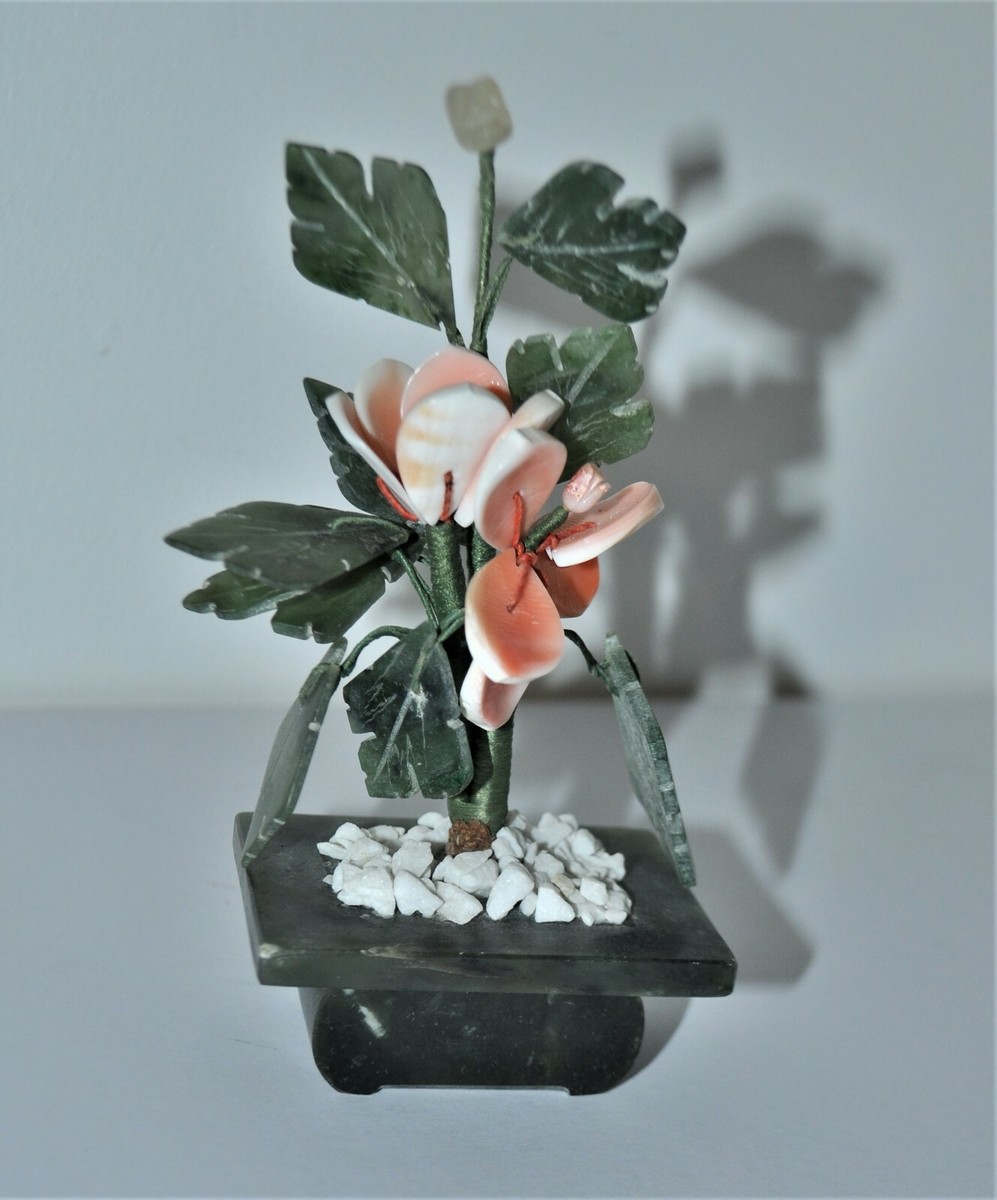 a vintage lovely China bonsai of jade flower 12 cm high | eBay UK
