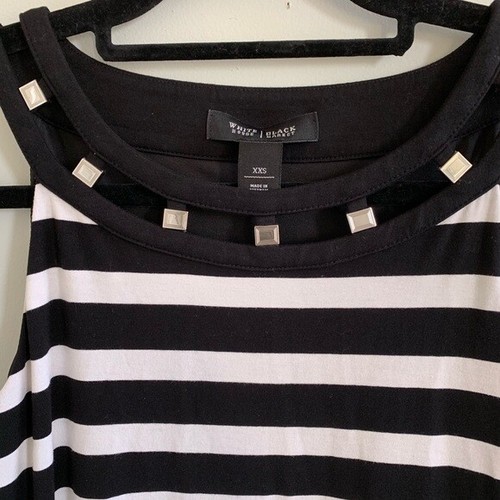 White House BLACK Market Women’s Size XXS Sheath Dress Sleeveless Stripe WHBM - Picture 5 of 8