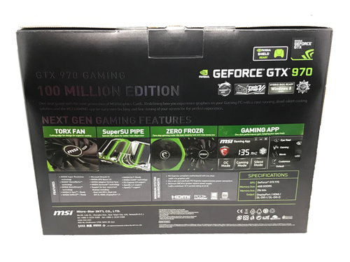 MSI Geforce GTX 970 GAMING 100 MILLION EDITION 4GB GDDR5 Graphics Card (Green) - Picture 11 of 12