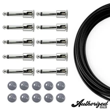 George L's .155 Solderless Pedalboard Effects Cable Gray & Black Kit |10/10/10