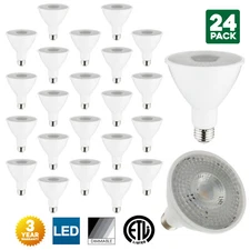 24-Pack Sunlite LED PAR30 Long Neck Bulbs, 3000K, Dimmable, 10W, Medium Base