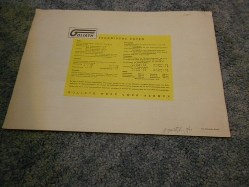 VINTAGE 1955 GOLIATH RASSE EIGENER KLASSE GERMAN SALES BROCHURE ORIGINAL - Picture 9 of 9