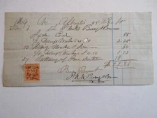 1869 bill / invoice with George Washington Internal Revenue Stamp 