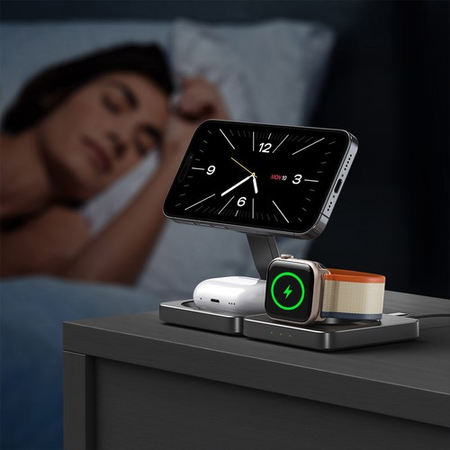3in1 Faltbar Magnetische Kabelloses Ladegerät für Apple Watch Ultra 10 iPhone 16 - Zdjęcie 6 z 15