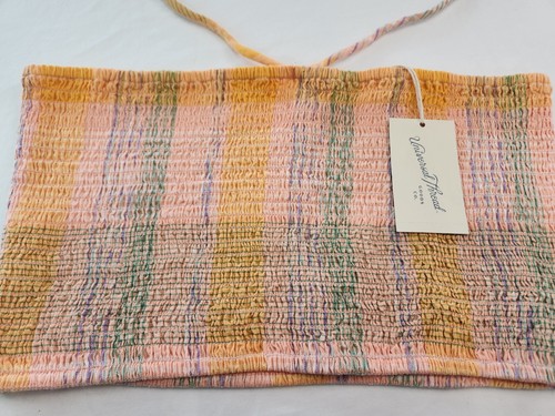 Universal Thread Womens Colorful Pink Smocked Halter Neck Crop Top Size L - Picture 3 of 6