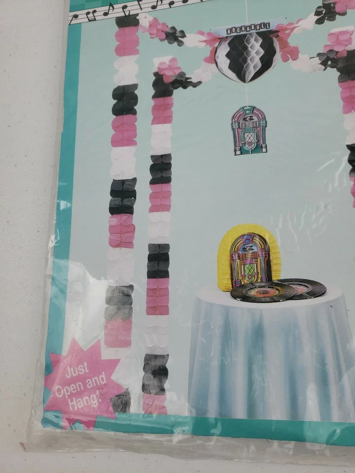 ROCK & ROLL JUKEBOX AÑOS 50 Colgante Fiesta Todo en Uno Fiesta Decoración 20' x 20' 1 pieza Foto 3 de 4