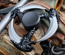 Alien Black Silver Metal Fidget Spinner Toy Boys Girls Kids Adults ADHD Focus