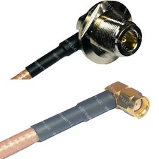 RG400 N Female Bulkhead Angle to RP-SMA MALE ANGLE RF Cable FAST-SHIP LOT