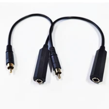 2PCS 6.35mm 1/4" Mono Female Jack to RCA Male Plug Audio Adapter Cable Converter