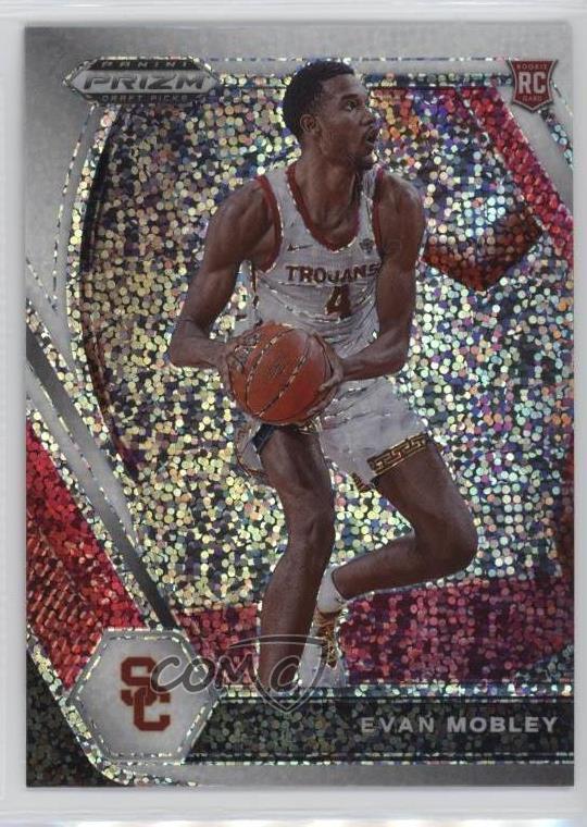 2021-22 Panini Prizm Draft Picks White Sparkle Prizm Evan Mobley #2.1 Rookie RC