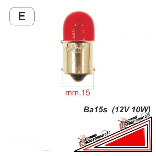 1418-RED Red bulb BA 15s 12V-5W rear position light Piaggio Vespa PX PE Arcobale - 第 1/1 張圖片