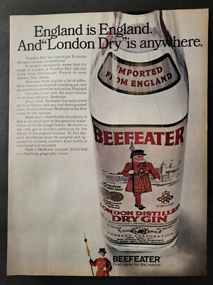 Beefeater Dry Gin-England Is England London Dry Is Anywhere-Print Ad 1968