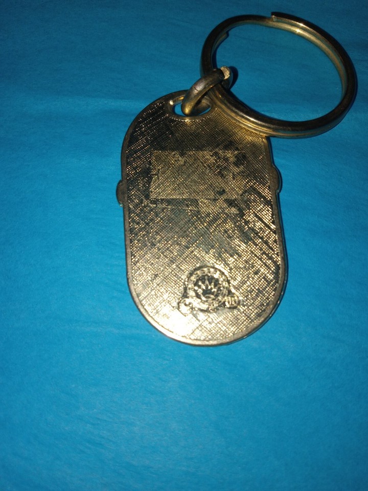 VINTAGE PONTIAC KEYCHAIN BRASS CAR MAKE LOGO RARE GIFT PRESENT GOLD RED
