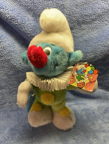 VTG Clown Smurf with Tags by Wallace Berrie 1983 #4750 - 第 1/10 張圖片