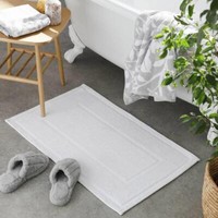 Habitat Cotton Textured Bath Mat  White Soft  Absorbent Machine Washable