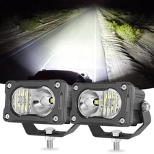 2x 3" 40W Rectangle LED Work Light Bar Driving Lights Fog Lamps Pickup SUV Truck