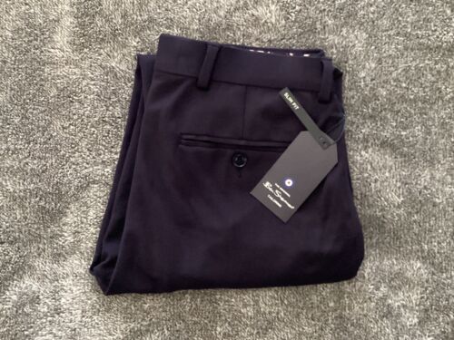 Ben Sherman Mens Slim Fit Pants Navy TAG 38x30. ACTUAL MEASUREMENTS 28x30 - NEW - Afbeelding 1 van 12