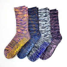 4 pairs BOMBAS Women's Gripper Honeycomb Crew Socks size Medium 6-10