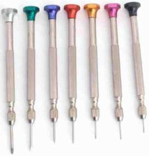Screwdriver Set of 7pcs. Reversible Flat Tip Precision Jewelers Watch Tool