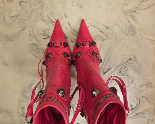 New! Balenciaga 'Cagole' Pointed Toe Bootie Pink Womens 11 US 41 Eur. MSRP $1750 - Picture 8 of 12