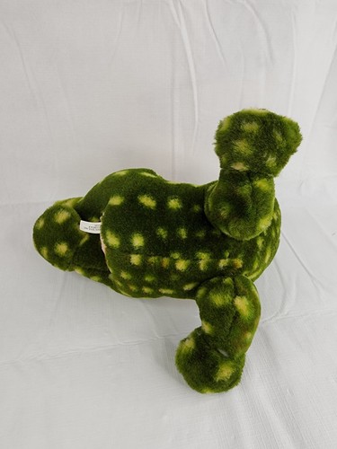 Plush Green Spotted Frog  Laid Back Relaxing Stuffed Animal Toy 11" - Picture 6 of 7