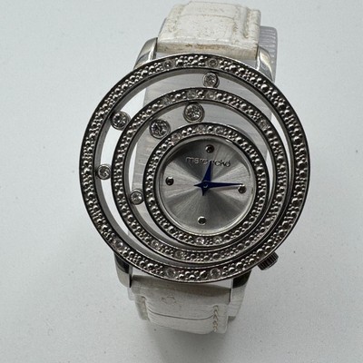 Marc Ecko Quartz Watch Women Silver Steel Rhinestone Leather  display picture 3