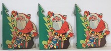 Lot of 6 Small Santa w/ Honeycomb Christmas Tree Centerpiece Decoration c1940-50