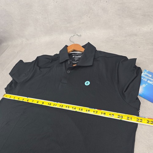 Coolibar Mens Victory Lap Short Sleeve Polo Shirt Size M Black UPF 50+ - Picture 15 of 16