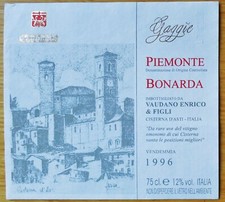 Etichette vino ITALIA GAGGIE Piemonte Bonarda Vaudano Enrico & Fg   wine labels