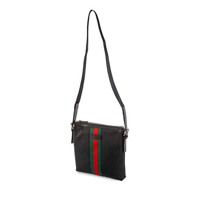 Gucci Men S 471454kwt7n1060 Black Leather Messenger Bag For Black Leather Messenger Bag