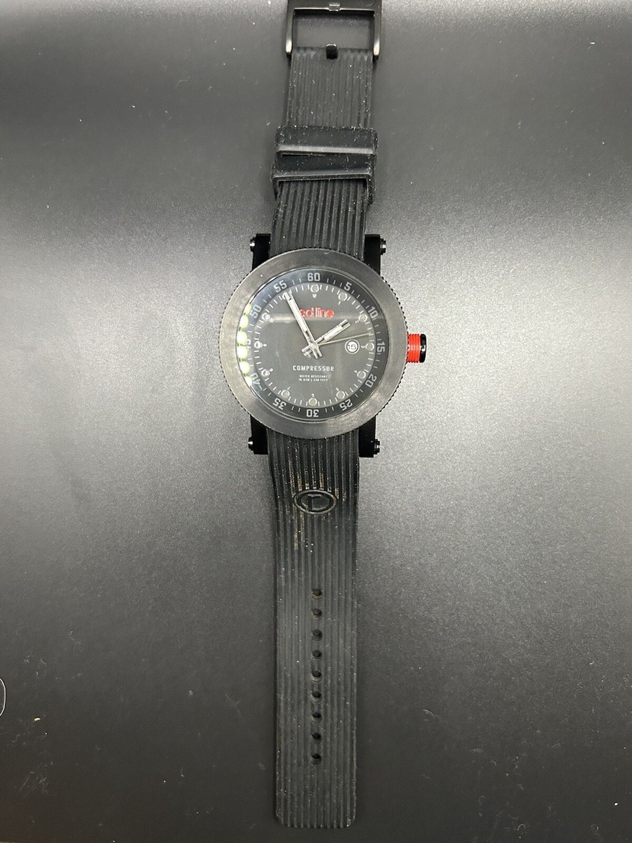 Red Line Compressor Men's 45mm Black Silicone Watch RL-18001-01G