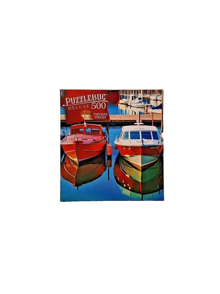 500 Pieces Jigsaw Puzzle Row Of Colorful Marina Boats 20 X 12 Puzzlebug Deluxe - Image 3 of 3