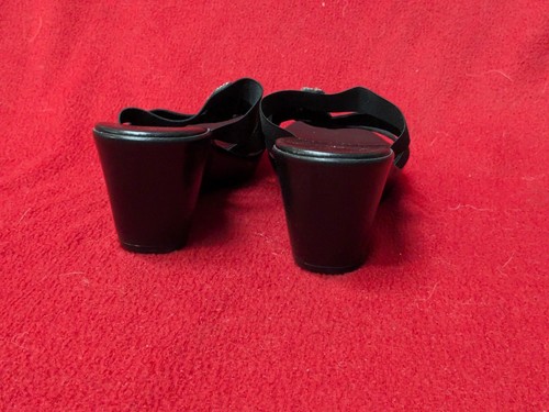 Italian Shoe Makers Woman 7M Black Slip on Wedge with 2.75" Heels - Picture 21 of 24