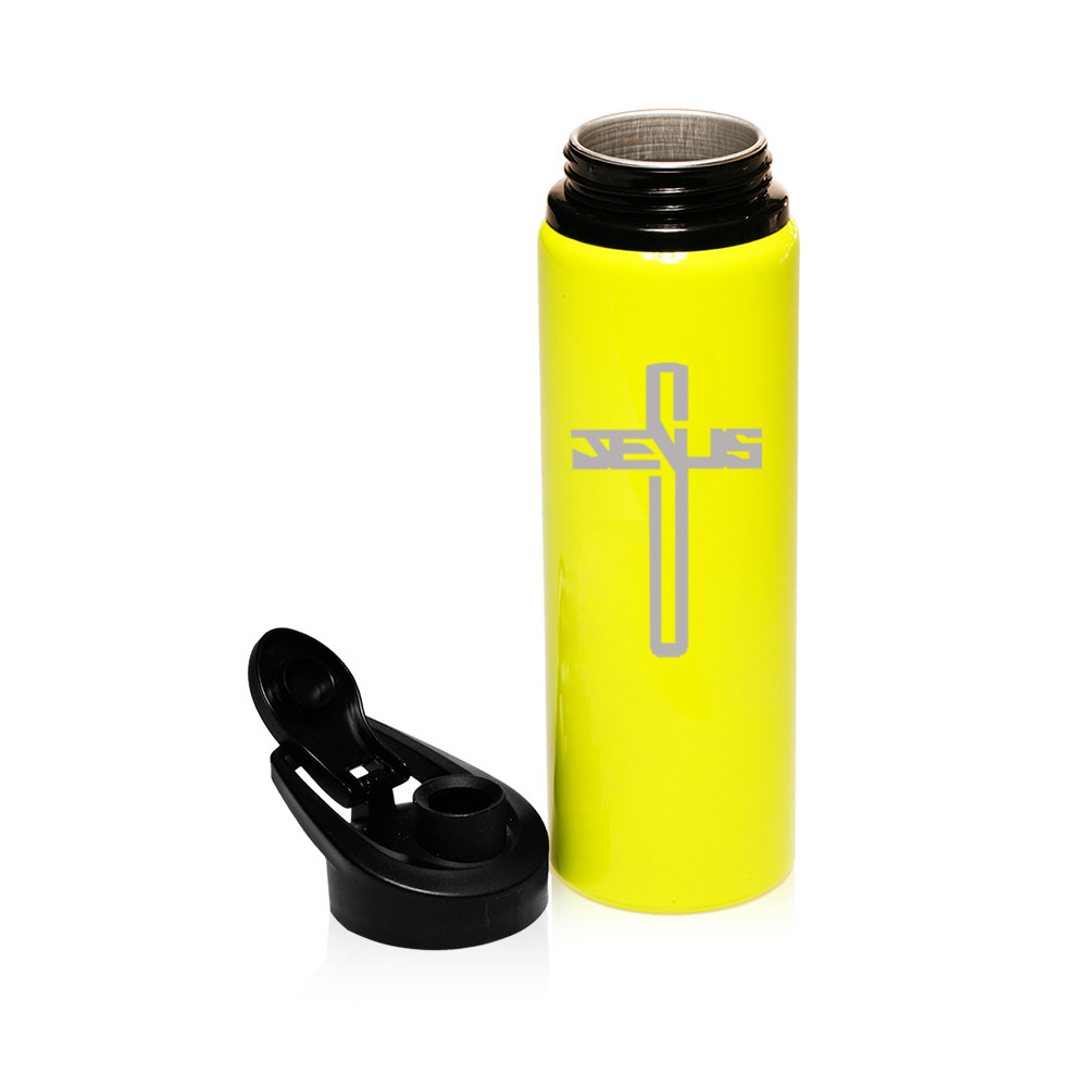 25oz Aluminum Sports Water Bottle Travel Jesus Cross