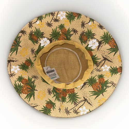 NWT Vintage Gymboree Girls Tropical Pineapple Sun Hat S/M 3-4 Yrs Straw Hat - Picture 4 of 6