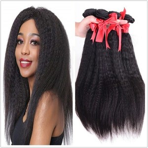 Virgin 4bundles Human Hair Extensions Kinky Straight Yaki Weft