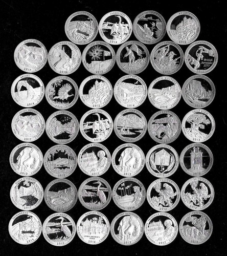 Proof Silver ATB Quarter Roll (2010-19) 90% Silver (40 Coins) Lot C82