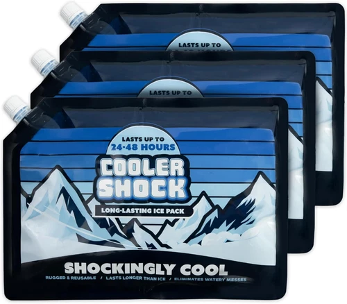 Cooler Shock Reusable Ice Packs for Cooler - Long Lasting Cold Freezer Packs for