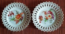 2 Konfektschalen/Durchbruchschalen, Malerei, Goldverzierungen, 1900er-1920er