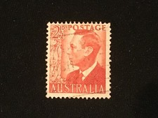 1950 AUSTRALIA DEFINITIVES P14 COFA WMK 2½D RED KING GEORGE VI KGVI - USED