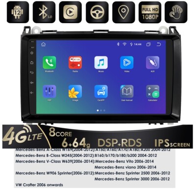For Mercedes Benz W906 Sprinter 2500 9''Android 12 Car Radio GPS CarPlay 6+64GB